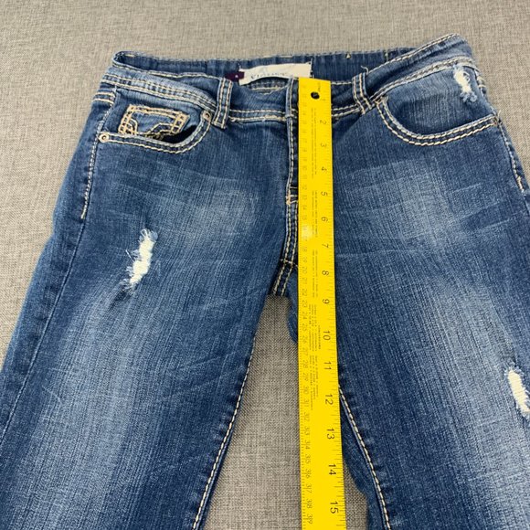 VIGOSS Collection Capri‎ Denim Jeans Distressed 98% Cotton 2% Spandex Size 5 - Picture 4 of 13